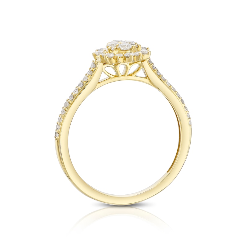 Main Image 3 of Perfect Fit 9ct Gold Pear Cut 0.50ct Diamond Bridal Set