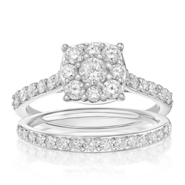 Perfect Fit 9ct White Gold 1ct Diamond Bridal Set