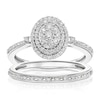 Thumbnail Image 1 of Perfect Fit 9ct White Gold Oval 0.33ct Diamond Bridal Set