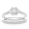 Thumbnail Image 1 of Perfect Fit 9ct White Gold Cushion 0.25ct Diamond Bridal Set
