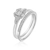 Thumbnail Image 2 of Perfect Fit 9ct White Gold Cushion 0.25ct Diamond Bridal Set