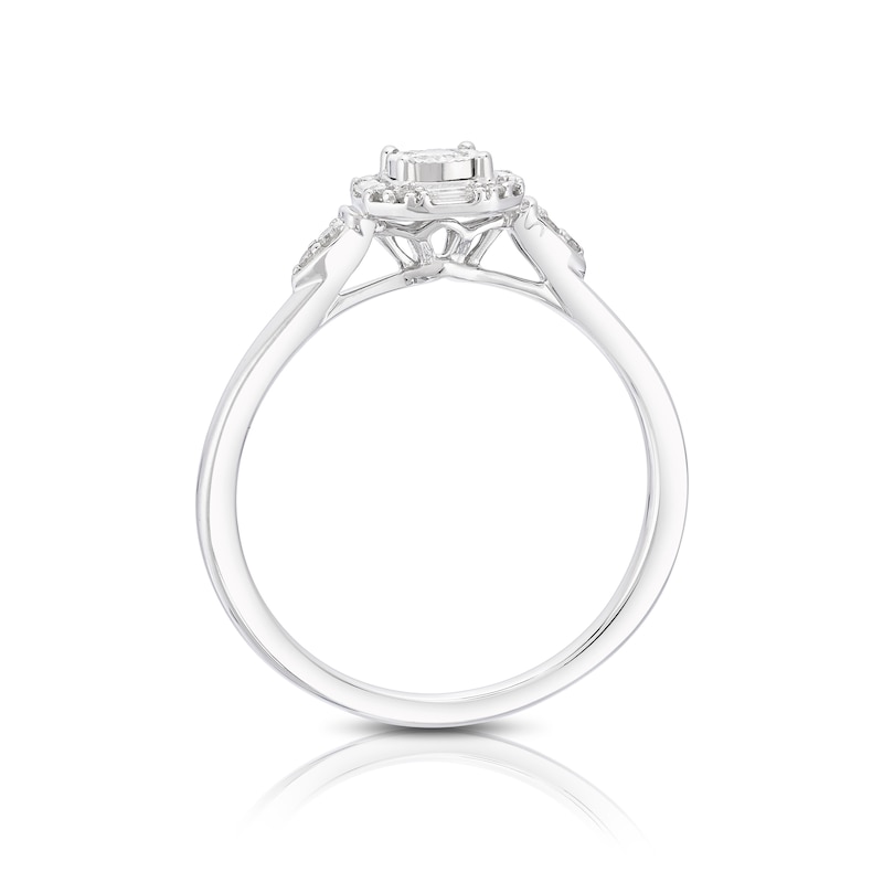 Main Image 3 of Perfect Fit 9ct White Gold Cushion 0.25ct Diamond Bridal Set