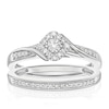 Thumbnail Image 1 of Perfect Fit Sterling Silver Twist 0.25ct Diamond Bridal Set