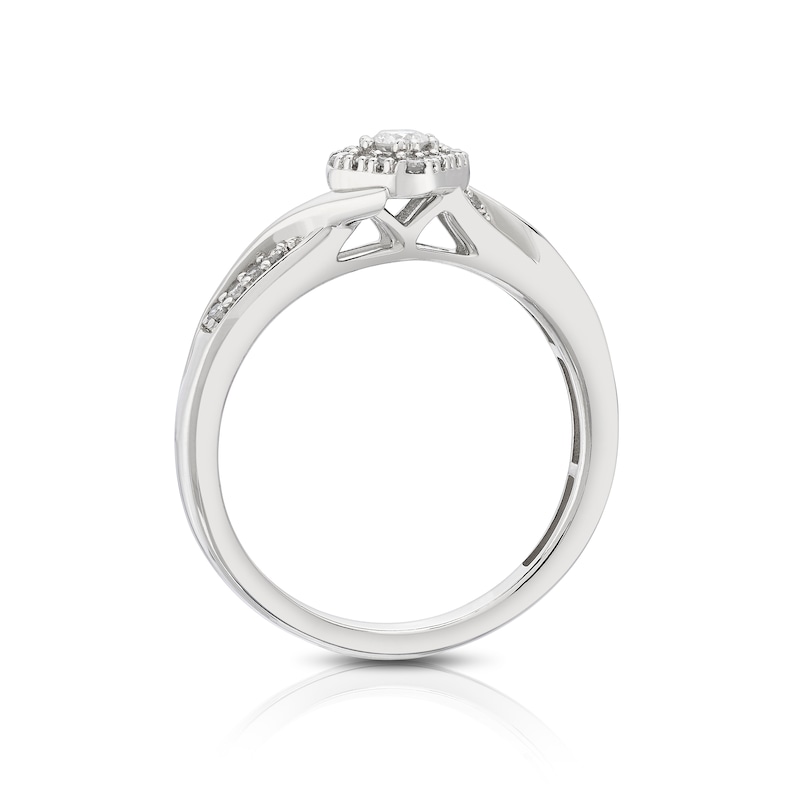 Main Image 3 of Perfect Fit Sterling Silver with Platinum Plating Twist 0.25ct Diamond Bridal Set