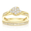 Thumbnail Image 1 of Perfect Fit 9ct Gold Twist Floral 0.33ct Diamond Bridal Set