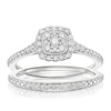 Thumbnail Image 1 of Perfect Fit 9ct White Gold Cushion 0.33ct Diamond Bridal Set
