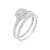 Thumbnail Image 2 of Perfect Fit 9ct White Gold Cushion 0.33ct Diamond Bridal Set
