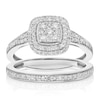 Thumbnail Image 1 of Perfect Fit Sterling Silver Cushion 0.40ct Diamond Bridal Set