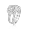 Thumbnail Image 2 of Perfect Fit Sterling Silver Cushion 0.40ct Diamond Bridal Set