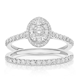 Perfect Fit Platinum Oval 0.66ct Diamond Bridal Set