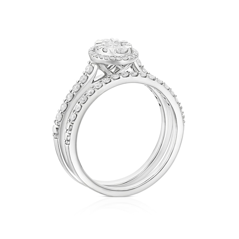 Main Image 3 of Perfect Fit Platinum Oval 0.66ct Diamond Bridal Set