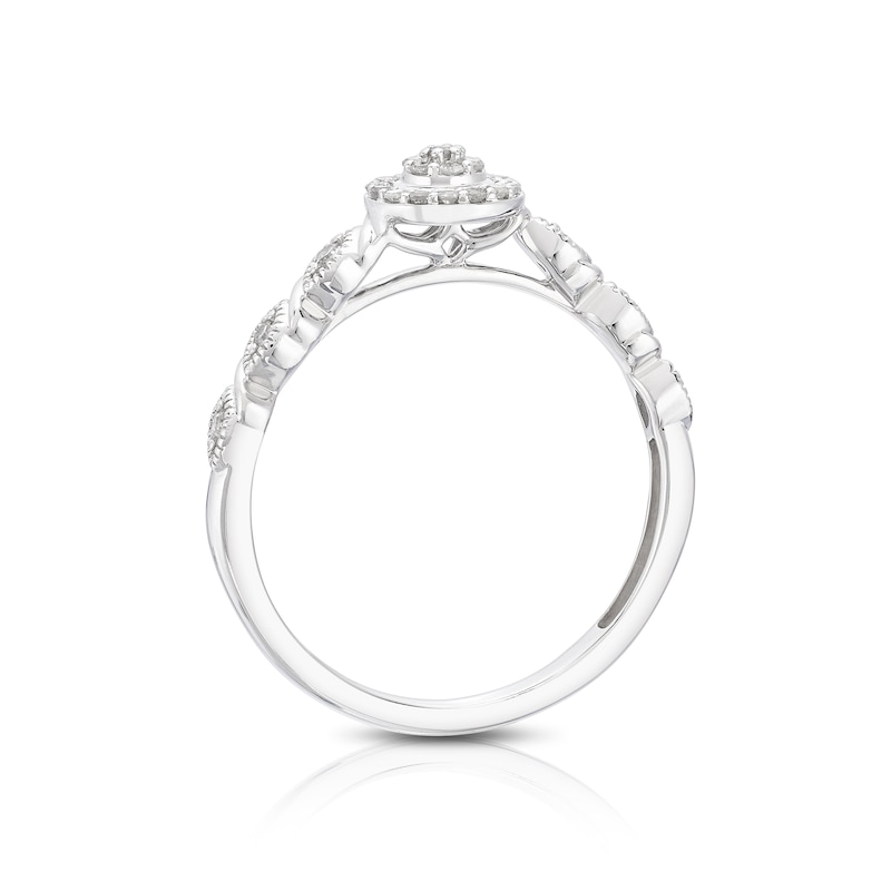 Main Image 3 of Perfect Fit 9ct White Gold Vintage 0.17ct Diamond Bridal Set