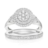 Thumbnail Image 1 of Perfect Fit Sterling Silver Round 0.66ct Diamond Bridal Set