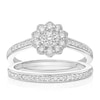 Thumbnail Image 1 of Perfect Fit 9ct White Gold Floral 0.40ct Diamond Bridal Set