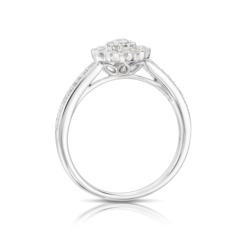 Main Image 3 of Perfect Fit 9ct White Gold Floral 0.40ct Diamond Bridal Set