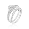 Thumbnail Image 2 of Perfect Fit Sterling Silver Vintage Oval 0.25ct Diamond Bridal Set