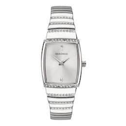 Sekonda Women's Silver Dial Crystal Bracelet Watch