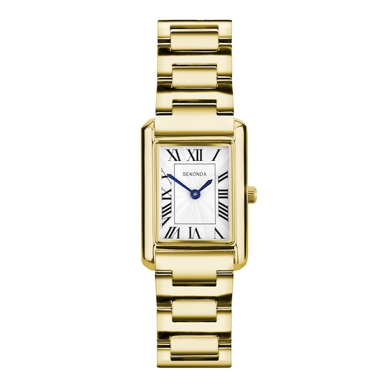 Sekonda Colette Women's White Dial Rectangular Gold Tone Bracelet Watch