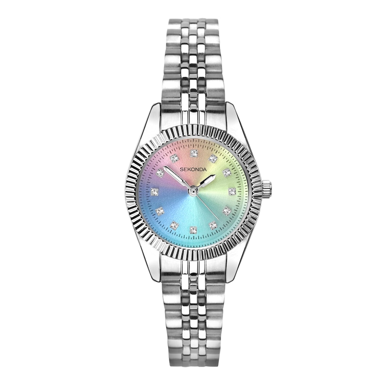 Main Image 1 of Sekonda Francis Women's Rainbow Dial Silver Tone Stainless Steel Bracelet Watch