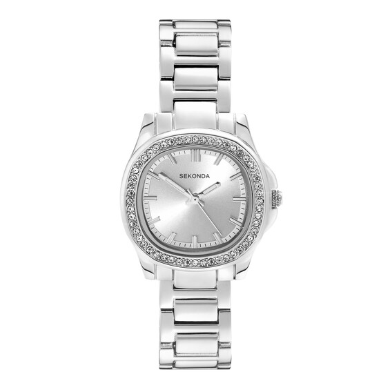 Sekonda Octaire Women's Octagonal Silver Dial & Silver Tone Bracelet Watch