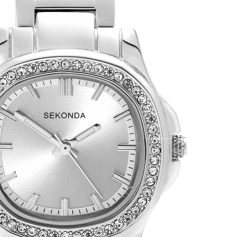 Main Image 2 of Sekonda Octaire Women's Octagonal Silver Dial & Silver Tone Bracelet Watch