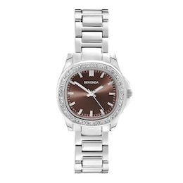 Sekonda Octaire Women's Brown Dial Silver Tone Bracelet Watch