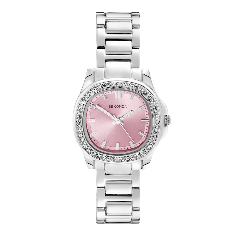Main Image 1 of Sekonda Octaire Women's Pink Dial Silver Tone Bracelet Watch