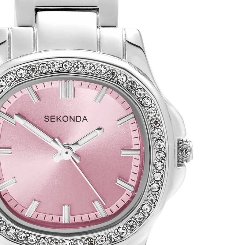 Main Image 2 of Sekonda Octaire Women's Pink Dial Silver Tone Bracelet Watch