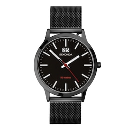 Sekonda Nordic Black Dial & Black Stainless Steel Bracelet Watch