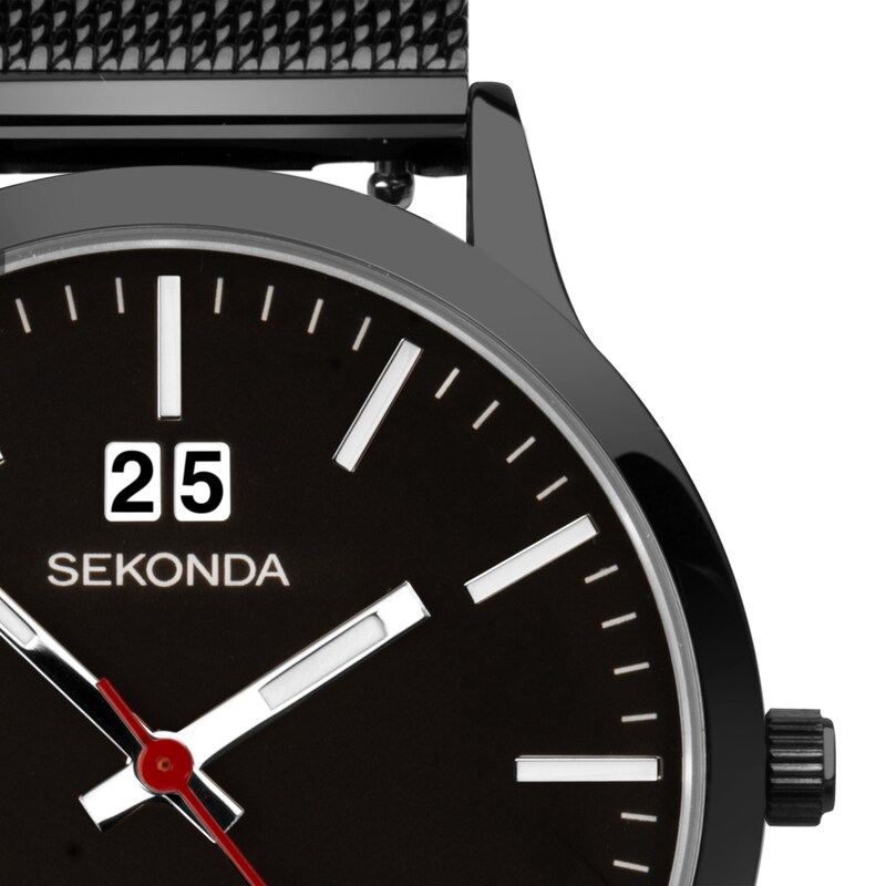 Main Image 2 of Sekonda Nordic Black Dial & Black Stainless Steel Bracelet Watch