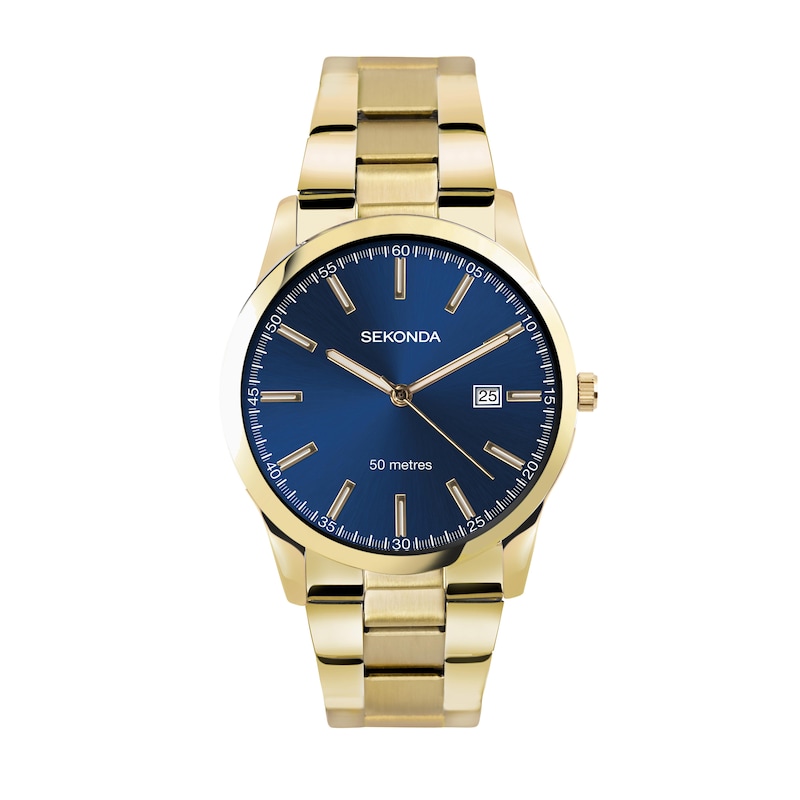 Main Image 1 of Sekonda Taylor Blue Dial Gold Tone Stainless Steel Bracelet Watch