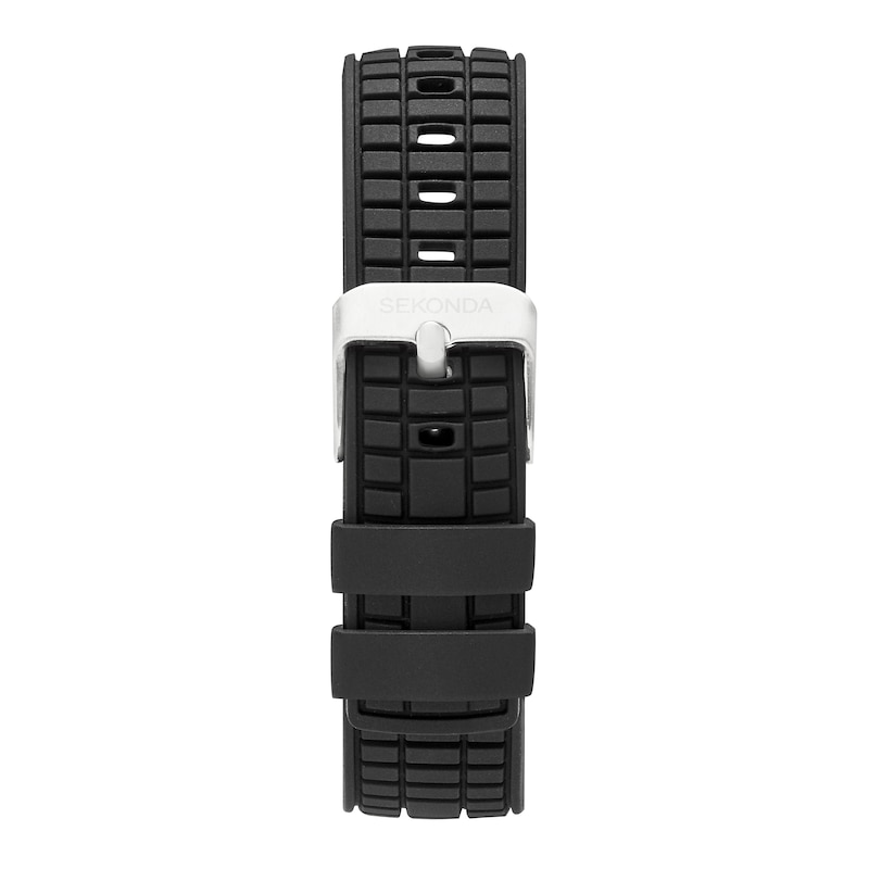Main Image 5 of Sekonda Octaire Men's Black Dial & Black Silicone Strap Watch