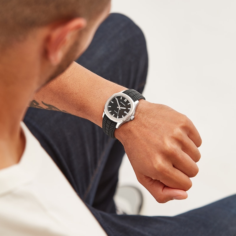 Main Image 6 of Sekonda Octaire Men's Black Dial & Black Silicone Strap Watch