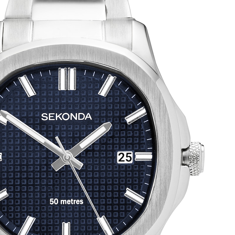 Main Image 2 of Sekonda Octaire Men's Blue Dial Silver Tone Stainless Steel Bracelet Watch