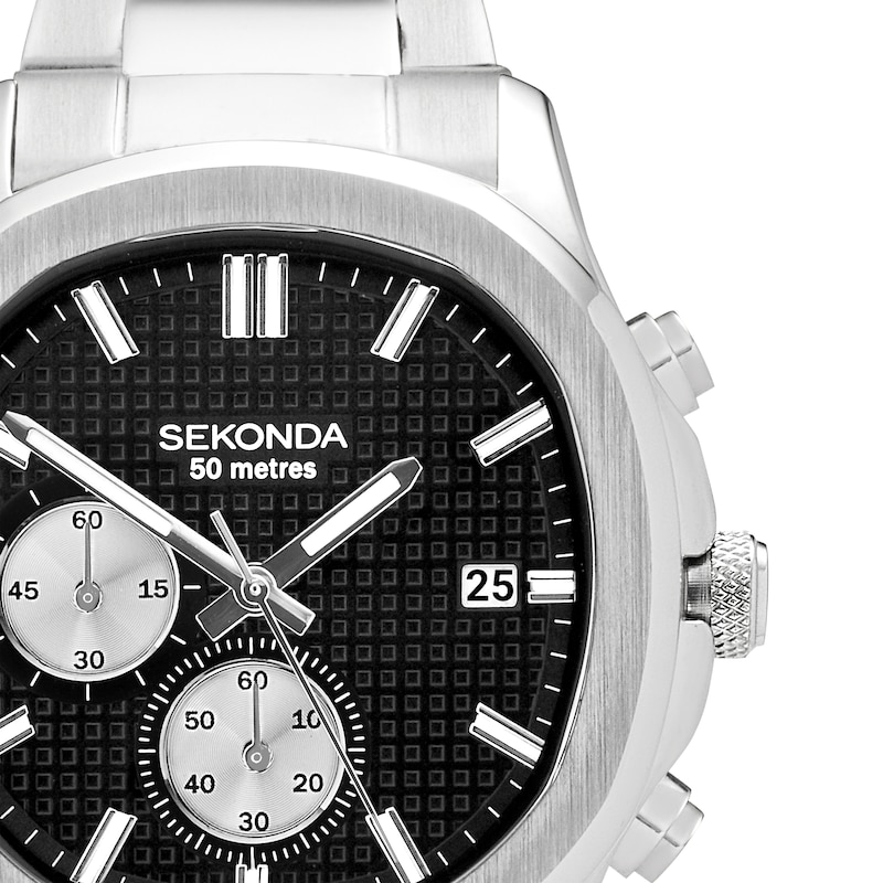 Main Image 2 of Sekonda Octaire Men's Chronograph Black Dial Stainless Steel Bracelet Watch