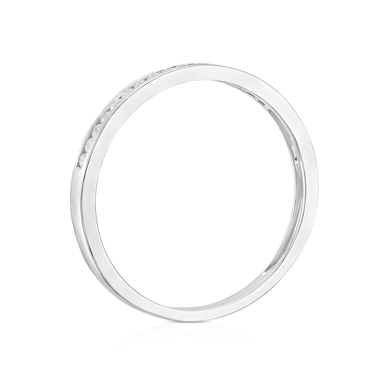 Main Image 3 of Engagement Ring 9ct White Gold Channel Set 0.10ct Diamond Ring