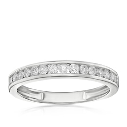 Engagement Ring 9ct White Gold Channel Set 0.30ct Diamond Ring
