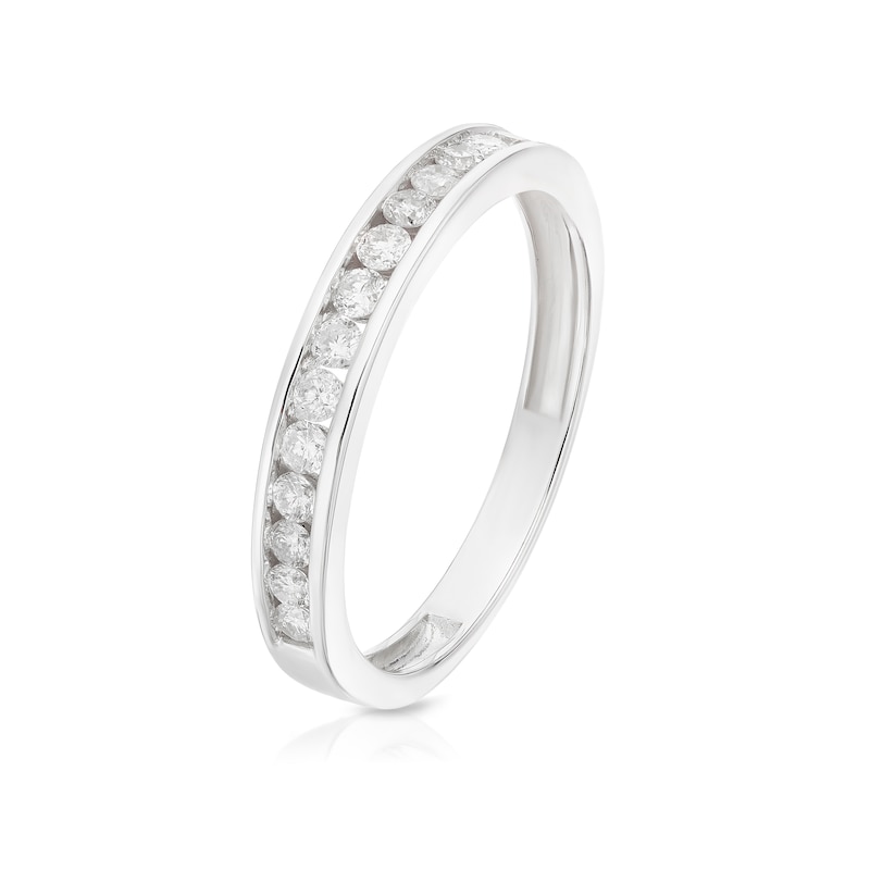 Main Image 2 of Engagement Ring 9ct White Gold Channel Set 0.30ct Diamond Ring