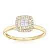 Thumbnail Image 1 of Engagement Ring Princessa 9ct Yellow Gold Cushion Cluster 0.25ct Diamond Ring