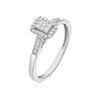 Thumbnail Image 2 of Engagement Ring Princessa 9ct White Gold Emerald Cut Cluster Stone Set Shoulders 0.15ct Diamond Ring
