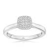 Thumbnail Image 1 of Engagement Ring Princessa 9ct White Gold Cushion Cluster 0.15ct Diamond Ring