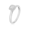 Thumbnail Image 2 of Engagement Ring Princessa 9ct White Gold Cushion Cluster 0.15ct Diamond Ring