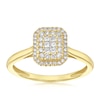Thumbnail Image 1 of Engagement Ring Princessa 9ct Yellow Gold Emerald Cut Cluster 0.25ct Diamond Ring