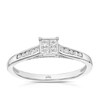 Thumbnail Image 1 of Engagement Ring Princessa 9ct White Gold Square Cluster Stone Set Shoulders 0.25ct Diamond Ring