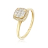 Thumbnail Image 2 of Engagement Ring Princessa 9ct Yellow Gold Cushion Cluster 0.33ct Diamond Ring