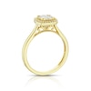 Thumbnail Image 3 of Engagement Ring Princessa 9ct Yellow Gold Cushion Cluster 0.33ct Diamond Ring