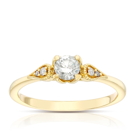 Engagement Ring Engagement Ring 9ct Yellow Gold Stone Set Sh