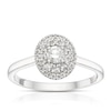 Thumbnail Image 1 of Engagement Ring 9ct White Gold Oval Double Halo 0.33ct Diamond Ring