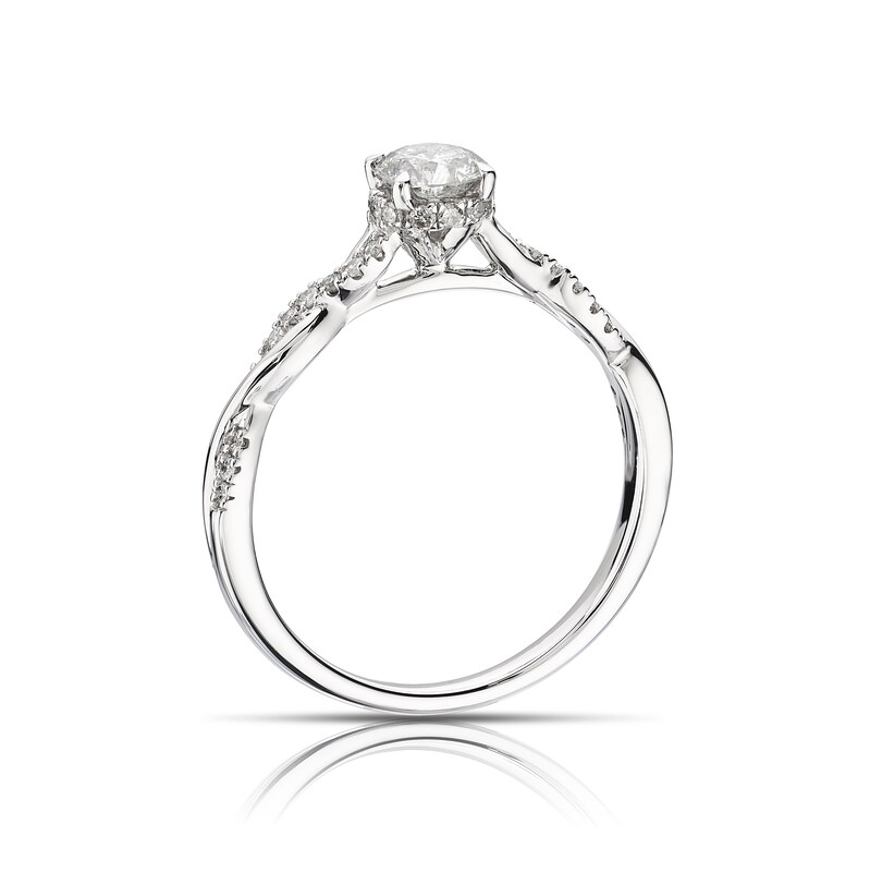 Main Image 3 of Engagement Ring 9ct White Gold 0.50ct Diamond Twist Solitaire Diamond Ring