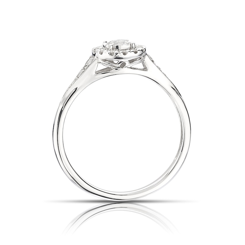 Main Image 3 of Engagement Ring 9ct White Gold 0.33ct Diamond Halo Ring